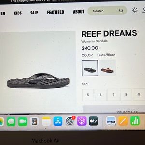 Black reef pillow cushion flip flops